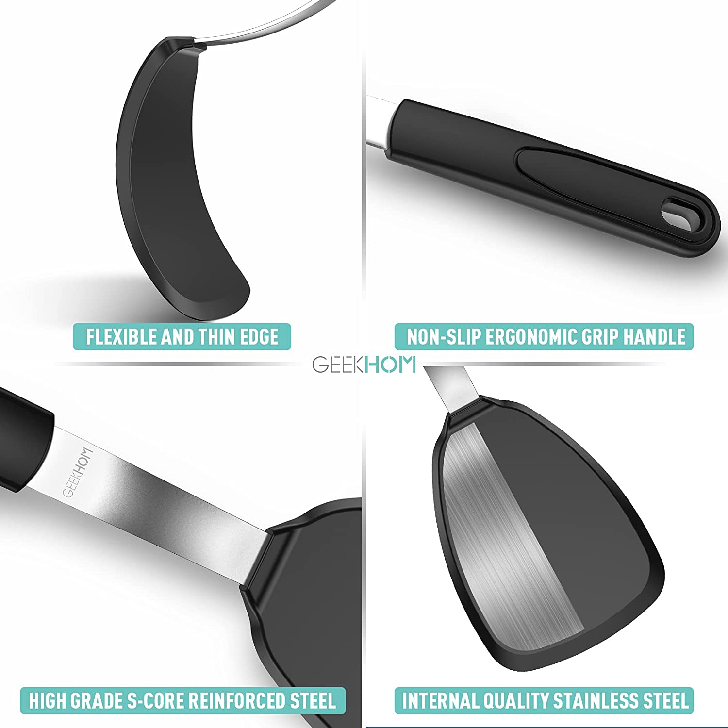 OXO Good Grips Large Silicone Flexible Turner/Spatula Black Heat