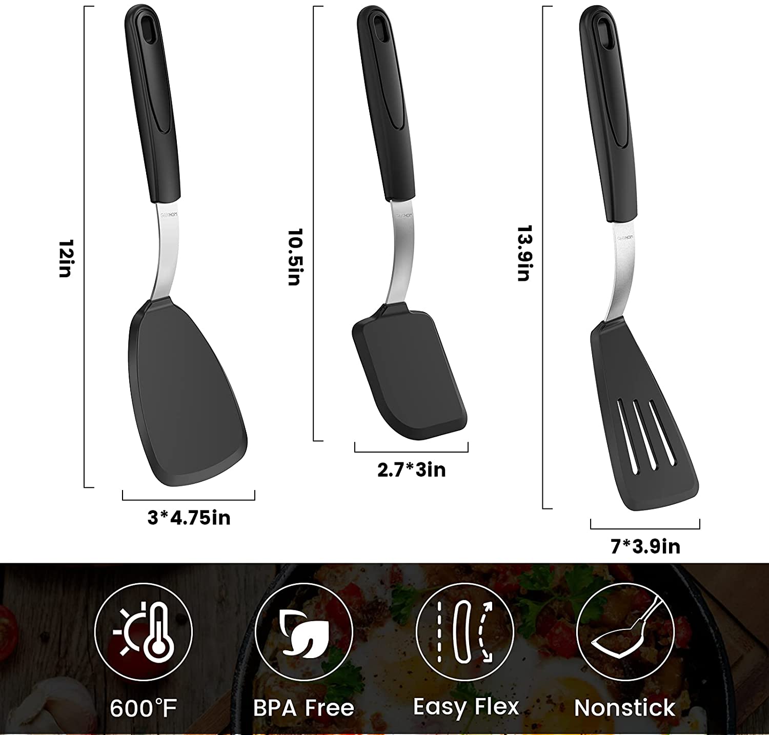 Silicone Spatula Heat Resistant Rubber Flipping Turner for Cooking - Bed  Bath & Beyond - 32138082